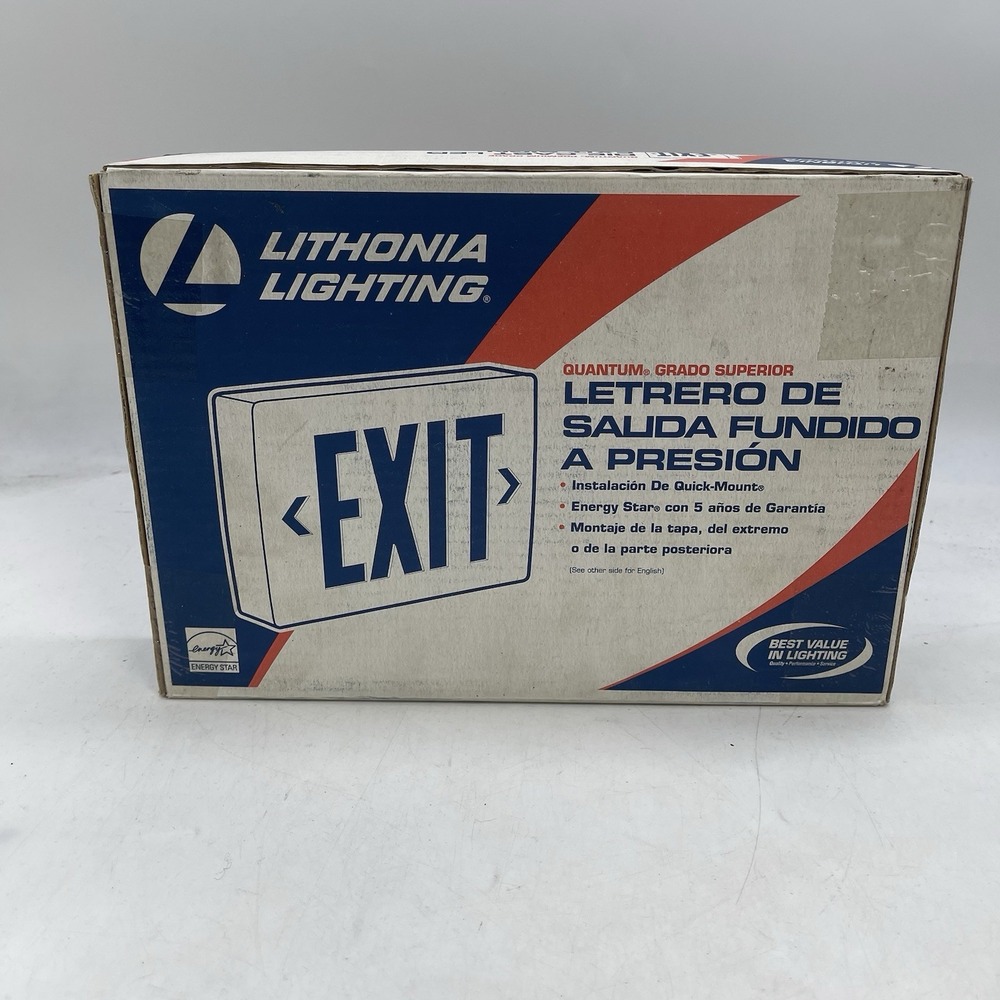 Lithonia Lighting Lqc 1 R El N Exit Sign, Black, 1 Face(S), Led, Universal NEW